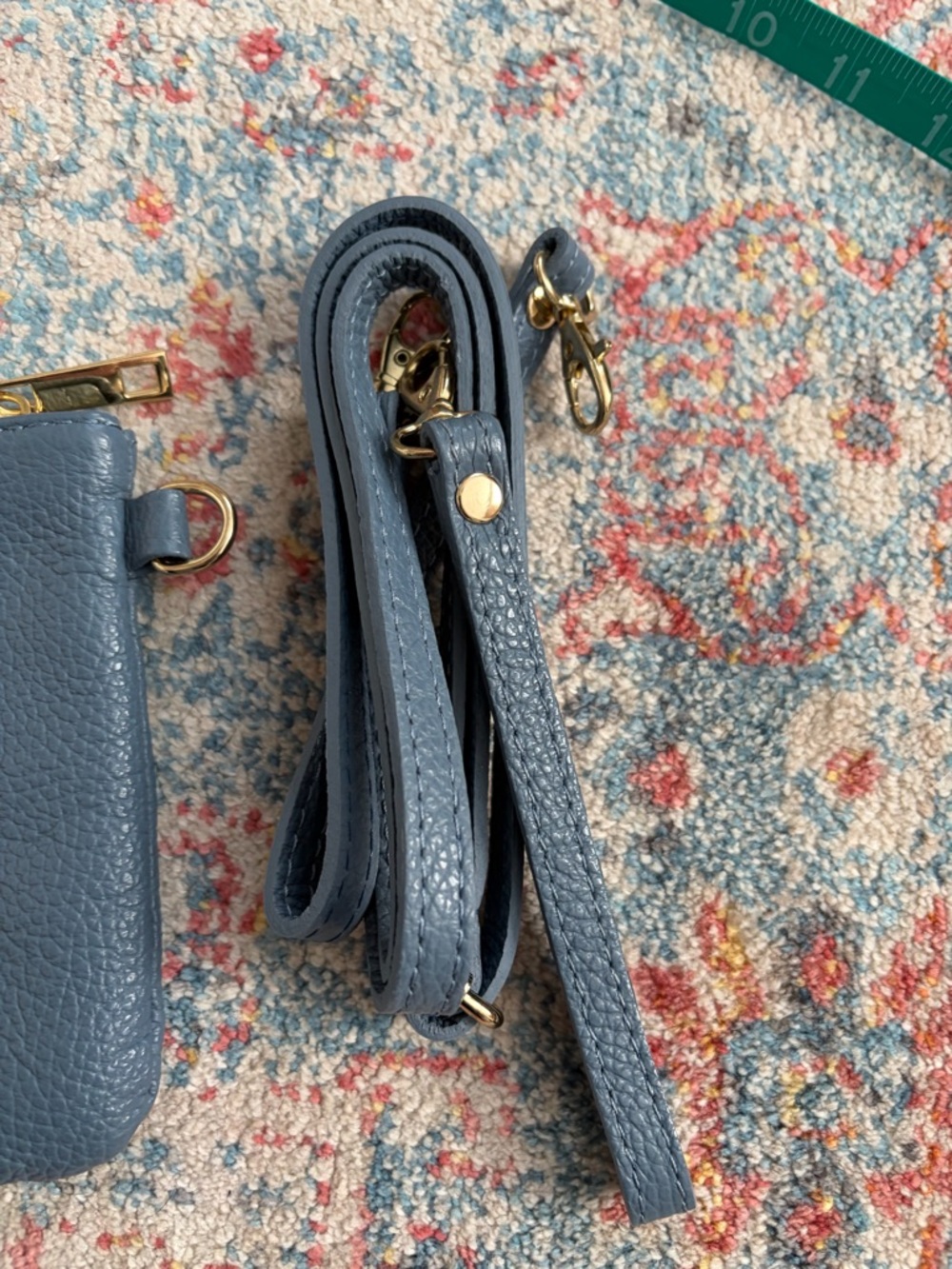 Light blue pebbled leather clutch/wristlet/crossbody - Picture 7 of 7